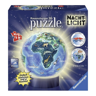 3D Night Light Puzzleball Earth 72pcs (11844) Ravensburger (εως 36 Δόσεις)