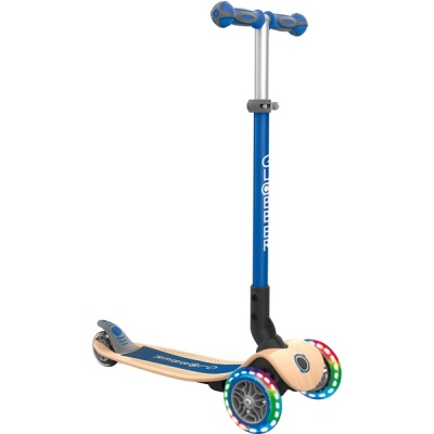 GLOBBER Primo Wood with light rollers, scooter(blue / wood) (εως 36 Δόσεις)