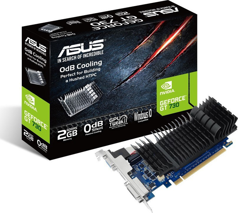 Asus GeForce GT 730 2GB GDDR5 Silent with Brackets Κάρτα Γραφικών Κωδικός 90YV06N2-M0NA00