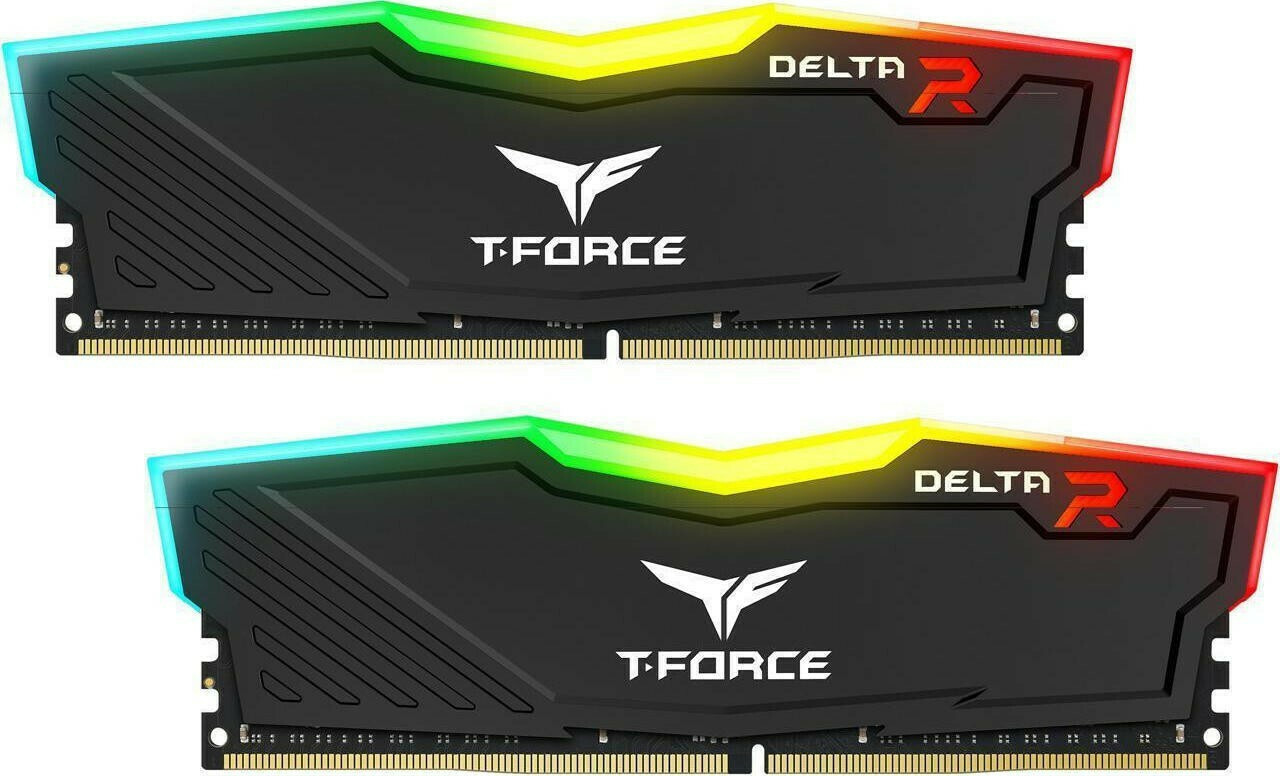 TeamGroup T-Force Delta RGB DDR4 16GB RAM με 2x8GB Modules και Ταχύτητα 3600 για Desktop Κωδικός TF3D416G3600HC18JDC01