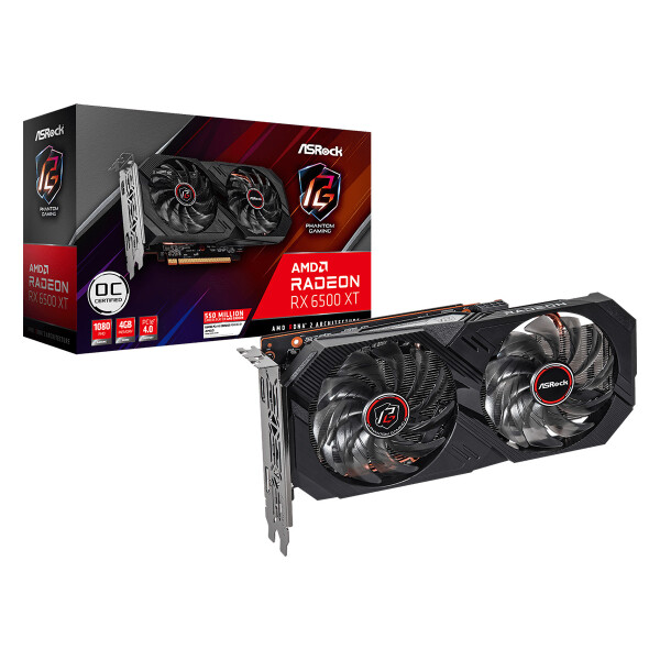 ASRock Radeon RX 6500 XT 4GB GDDR6 Phantom Gaming D OC Κάρτα Γραφικών Κωδικός 90-GA3DZZ-00UANF