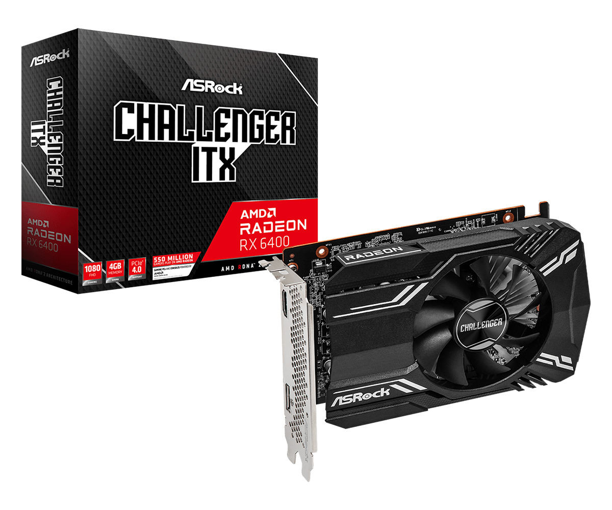 ASRock Radeon RX 6400 4GB GDDR6 Challenger ITX Κάρτα Γραφικών Κωδικός 90-GA3CZZ-00UANF