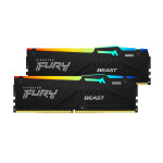 Kingston Fury Beast RGB DDR5 32GB RAM με 2x16GB Modules και Ταχύτητα 5600 για Desktop Κωδικός KF556C40BBAK2-32