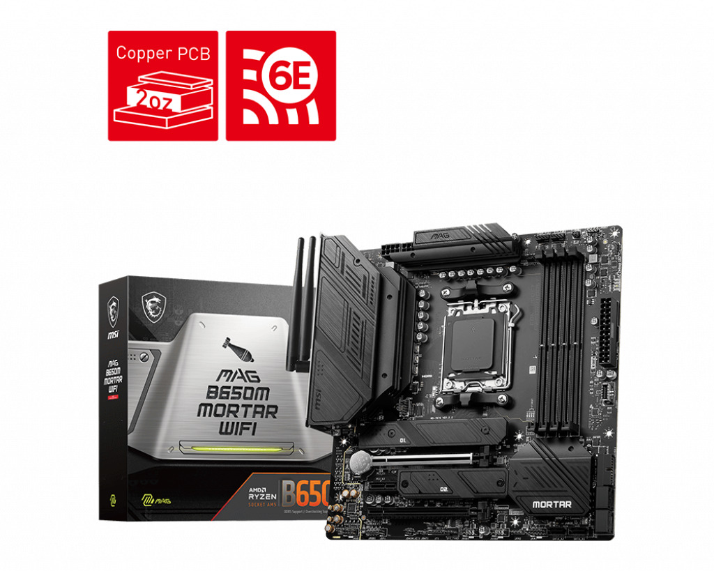 MSI Mag B650M Mortar WiFi Motherboard Micro ATX με AMD AM5 Socket