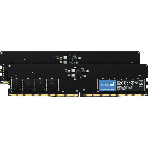 Crucial DDR5 32GB RAM με 2x16GB Modules και Ταχύτητα 5600 για Desktop Κωδικός CT2K16G56C46U5