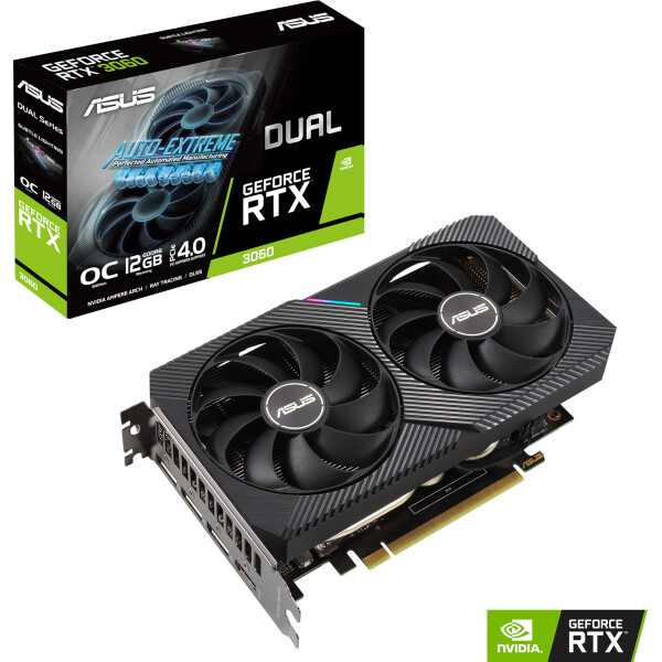 Asus GeForce RTX 3060 12GB GDDR6 Dual V2 OC Κάρτα Γραφικών Κωδικός 90YV0GB2-M0NA10