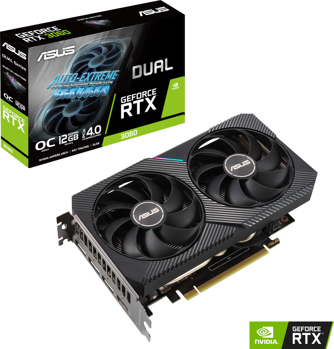 Asus GeForce RTX 3060 12GB GDDR6 Dual V2 OC Κάρτα Γραφικών Κωδικός 90YV0GB2-M0NA10