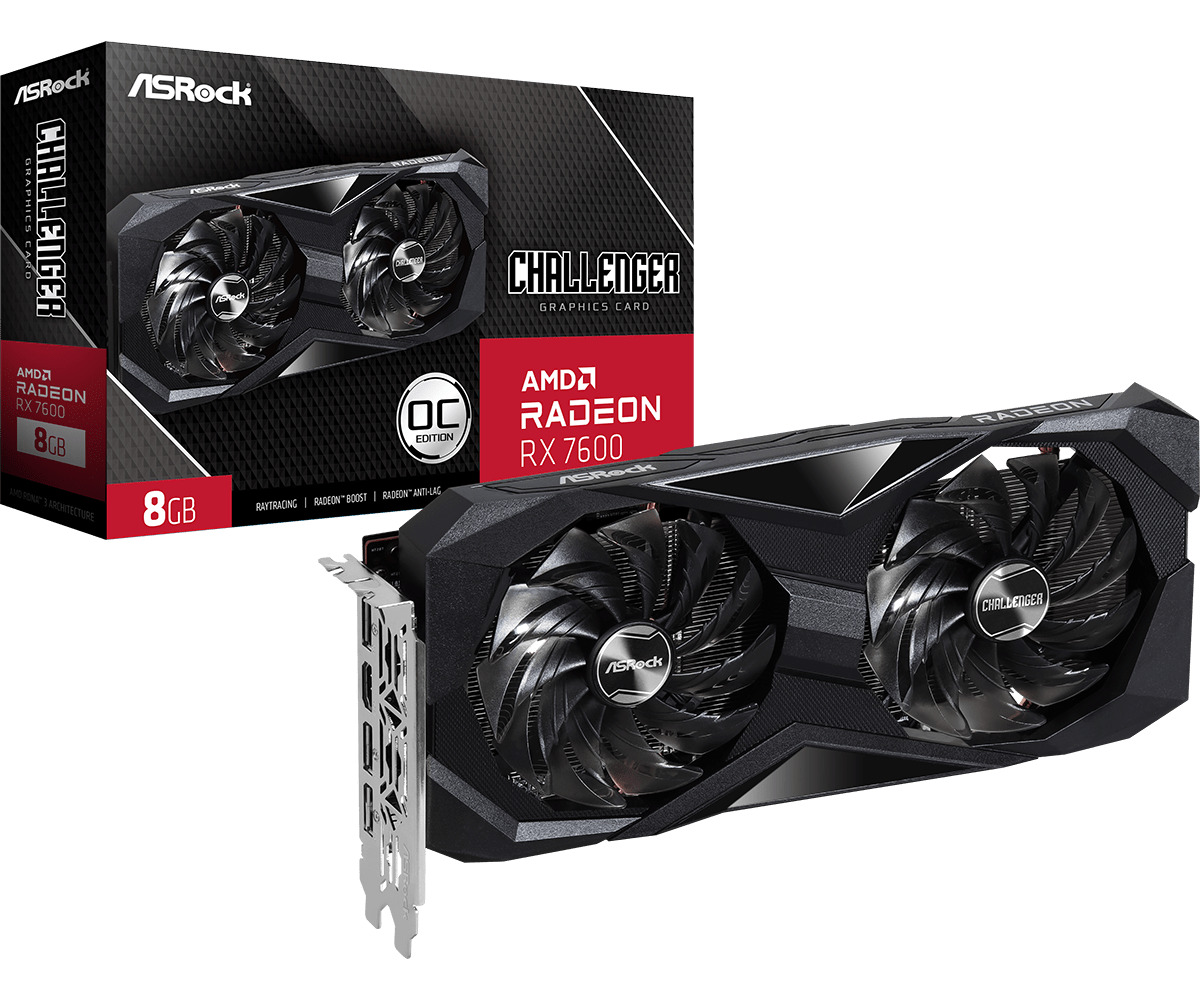 ASRock Radeon RX 7600 8GB GDDR6 Challenger OC Κάρτα Γραφικών Κωδικός 90-GA41ZZ-00UANF