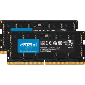 Crucial DDR5 64GB RAM με 2x32GB Modules και Ταχύτητα 5600 για Laptop Κωδικός CT2K32G56C46S5
