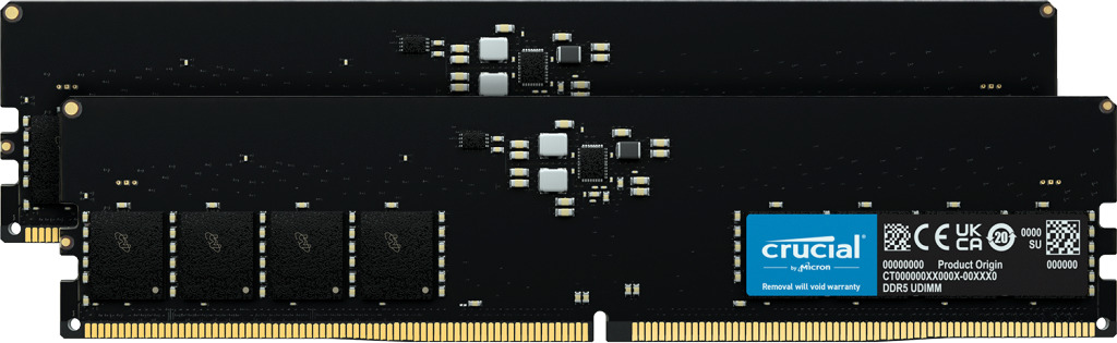 Crucial DDR5 64GB RAM με 2x32GB Modules και Ταχύτητα 5600 για Desktop Κωδικός CT2K32G56C46U5