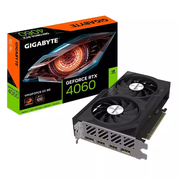Gigabyte GeForce RTX 4060 8GB GDDR6 Windforce OC Κάρτα Γραφικών Κωδικός GV-N4060WF2OC-8GD