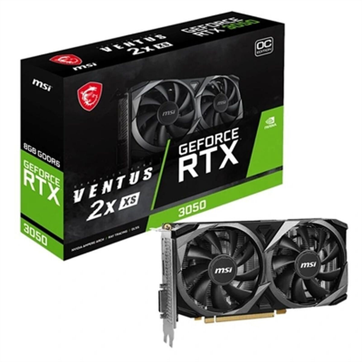 MSI GeForce RTX 3050 8GB GDDR6 Ventus 2X XS OC Κάρτα Γραφικών Κωδικός V809-4266R
