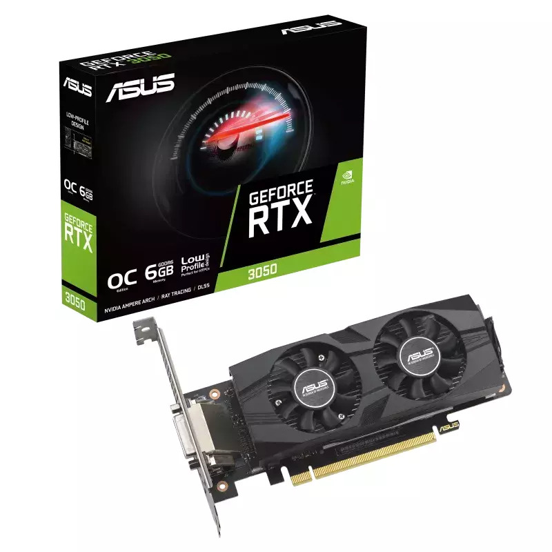 Asus GeForce RTX 3050 6GB GDDR6 LP BRK OC Edition Κάρτα Γραφικών Κωδικός 90YV0KQ0-M0NA00