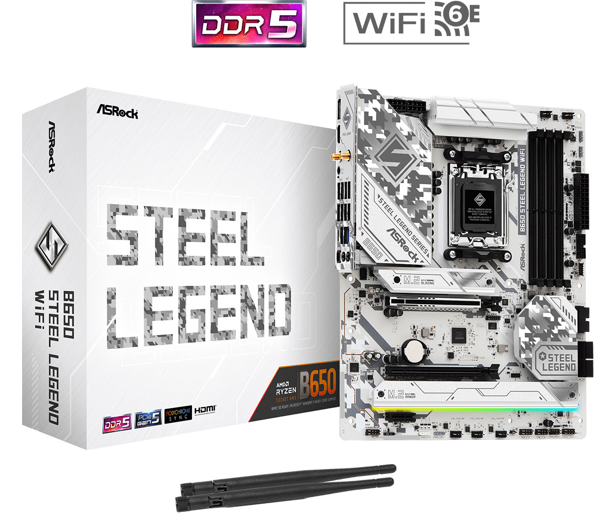 ASRock B650 Steel Legend WiFi Motherboard ATX με AMD AM5 Socket