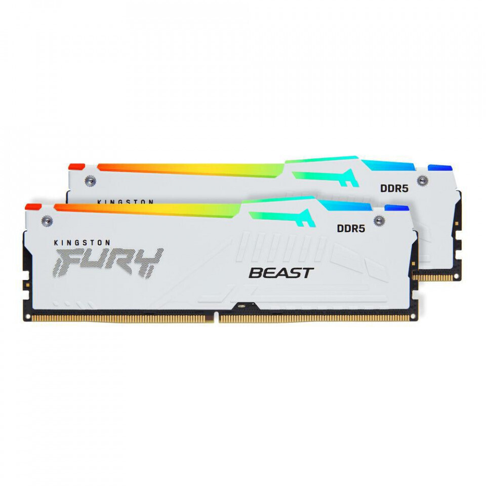 Kingston FURY Beast RGB DDR5 32GB RAM με 2x16GB Modules και Ταχύτητα 6000 για Desktop Κωδικός KF560C30BWEAK2-32