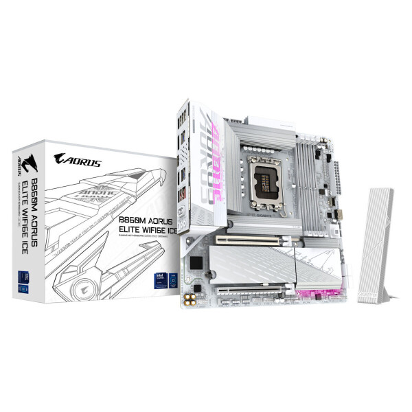 Gigabyte B860M Aorus Elite WIFI6E Ice Motherboard Micro ATX με Intel 1851 Socket