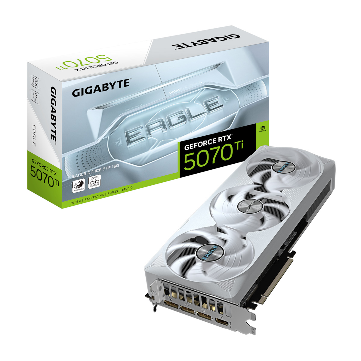 Gigabyte GeForce RTX 5070 Ti 16GB GDDR7 Eagle OC Ice SFF Κάρτα Γραφικών Κωδικός GV-N507TEAGLEOC-ICE-16GD