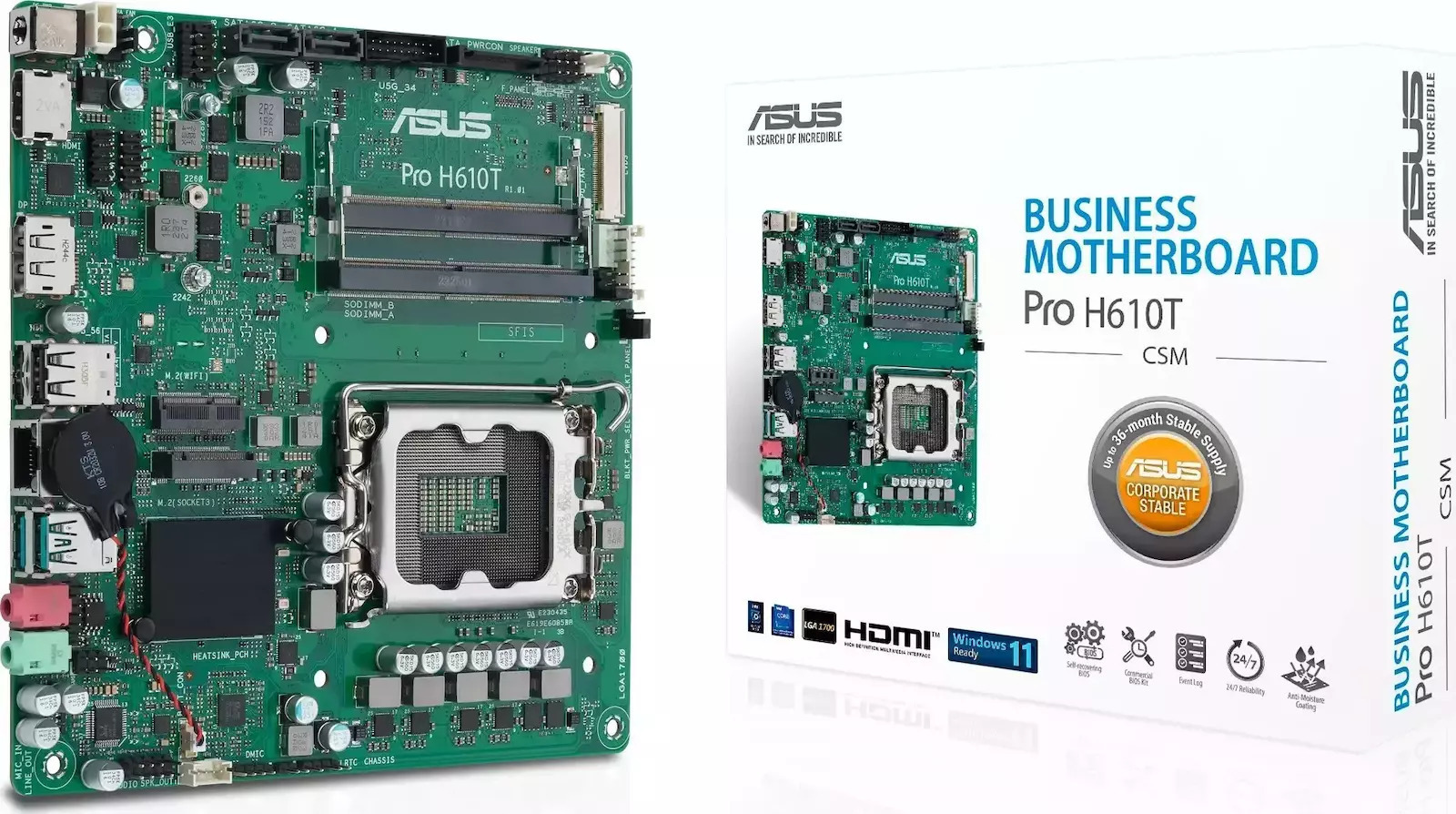 Asus Pro H610T-CSM Motherboard Mini ITX με Intel 1700 Socket