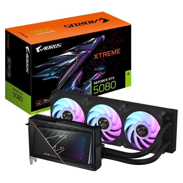 Gigabyte GeForce RTX 5080 16GB GDDR7 Aorus Xtreme Waterforce Κάρτα Γραφικών Κωδικός GV-N5080AORUSX W-16GD