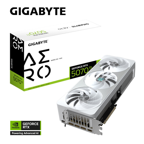 Gigabyte GeForce RTX 5070 Ti 16GB GDDR7 Aero OC Κάρτα Γραφικών Κωδικός GV-N507TAERO OC-16GD