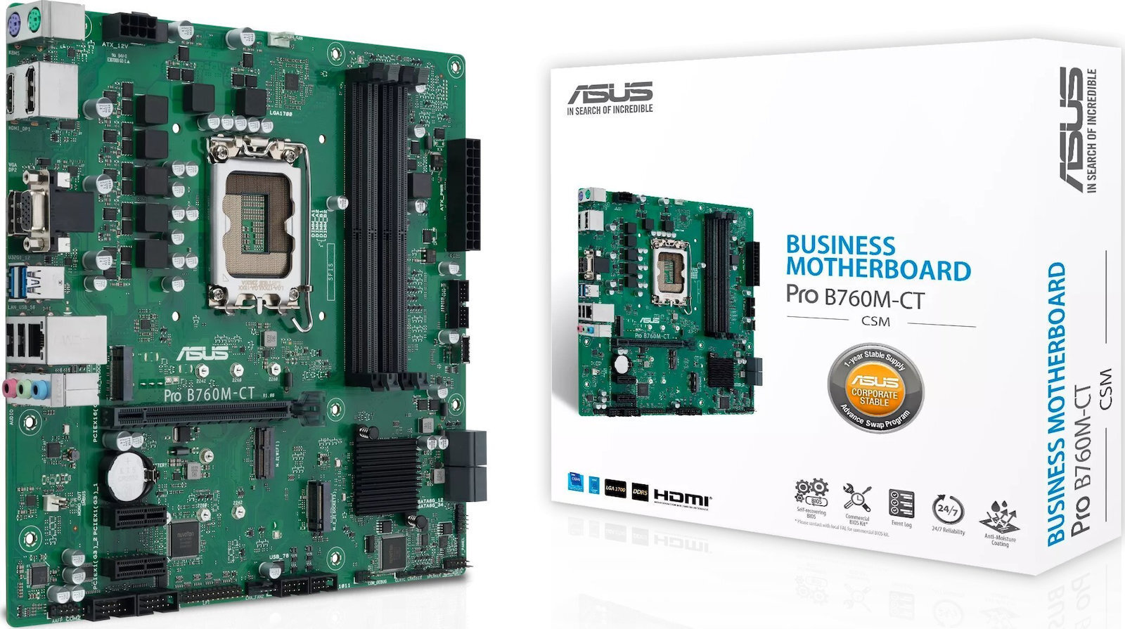Asus Pro B760M-CT-CSM Motherboard Micro ATX με Intel 1700 Socket
