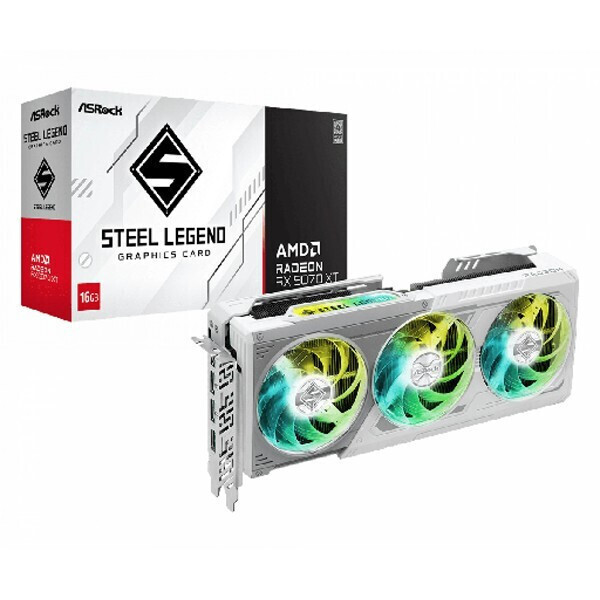 ASRock Radeon RX 9070 XT 16GB GDDR6 Steel Legend Κάρτα Γραφικών Κωδικός 90-GA5DZZ-00UANF