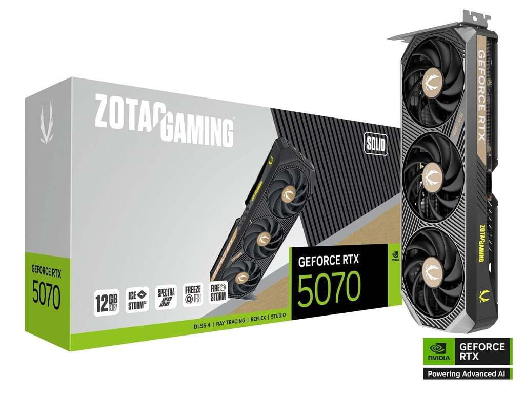 Zotac GeForce RTX 5070 12GB GDDR7 Solid Κάρτα Γραφικών Κωδικός ZT-B50700D-10P