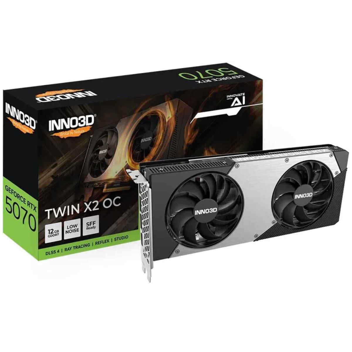 Inno 3D GeForce RTX 5070 12GB GDDR7 Twin X2 Κάρτα Γραφικών Κωδικός N50702-12D7-195064N