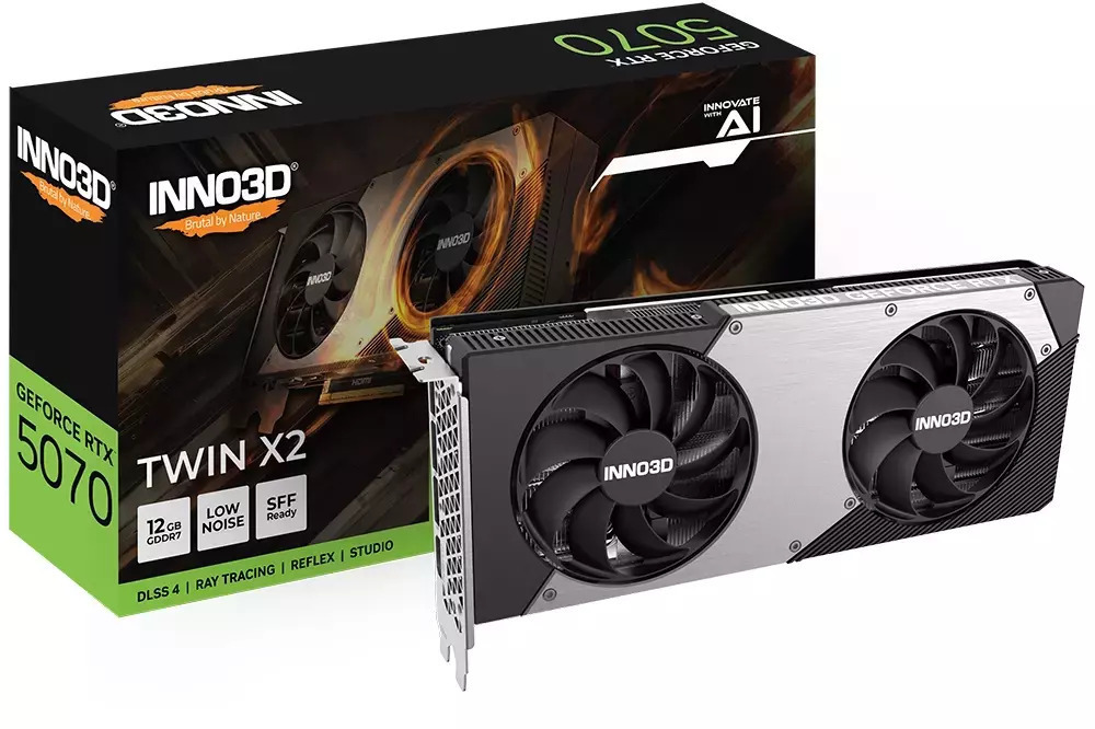 Inno 3D GeForce RTX 5070 12GB GDDR7 TWIN X2 OC Κάρτα Γραφικών Κωδικός N50702-12D7X-195064N