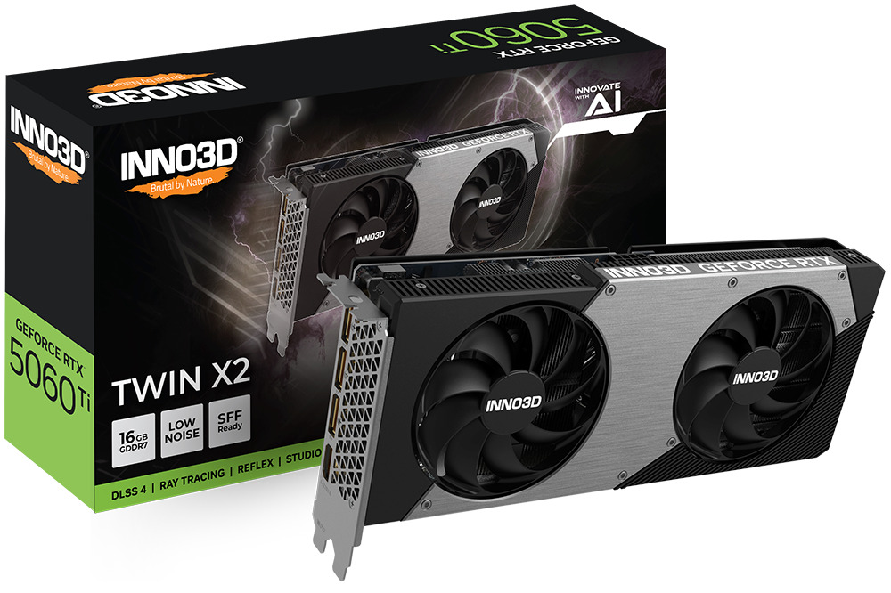 Inno 3D GeForce RTX 5060 Ti 16GB GDDR7 Twin X2 Κάρτα Γραφικών Κωδικός N506T2-16D7-191073N