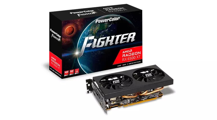 PowerColor Radeon RX 6500 XT 8GB GDDR6 Fighter Κάρτα Γραφικών Κωδικός AXRX 6500 XT 8GBD6-DH/OC
