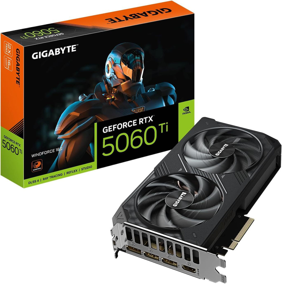 Gigabyte GeForce RTX 5060 Ti 16GB GDDR7 Windforce Κάρτα Γραφικών Κωδικός GV-N506TWF2-16GD
