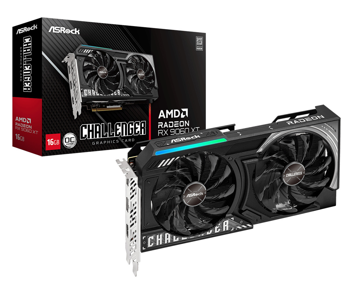 ASRock Radeon RX 9060 XT 16GB GDDR6 Challenger OC Κάρτα Γραφικών Κωδικός 90-GA5QZZ-00UANF