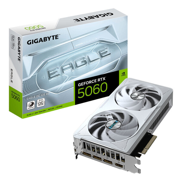 Gigabyte GeForce RTX 5060 8GB GDDR7 Eagle OC Ice Κάρτα Γραφικών Κωδικός GV-N5060EAGLEOC ICE-8GD