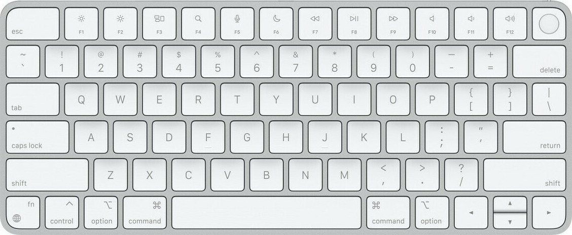 Apple Magic Keyboard With Touch ID Ασύρματο Πληκτρολόγιο Αγγλικό US Ασημί