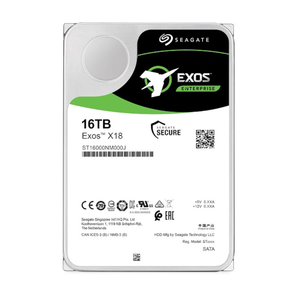 Seagate Exos X18 16TB HDD Σκληρός Δίσκος 3.5 SATA III 7200rpm για NAS / Server Κωδικός ST16000NM000J