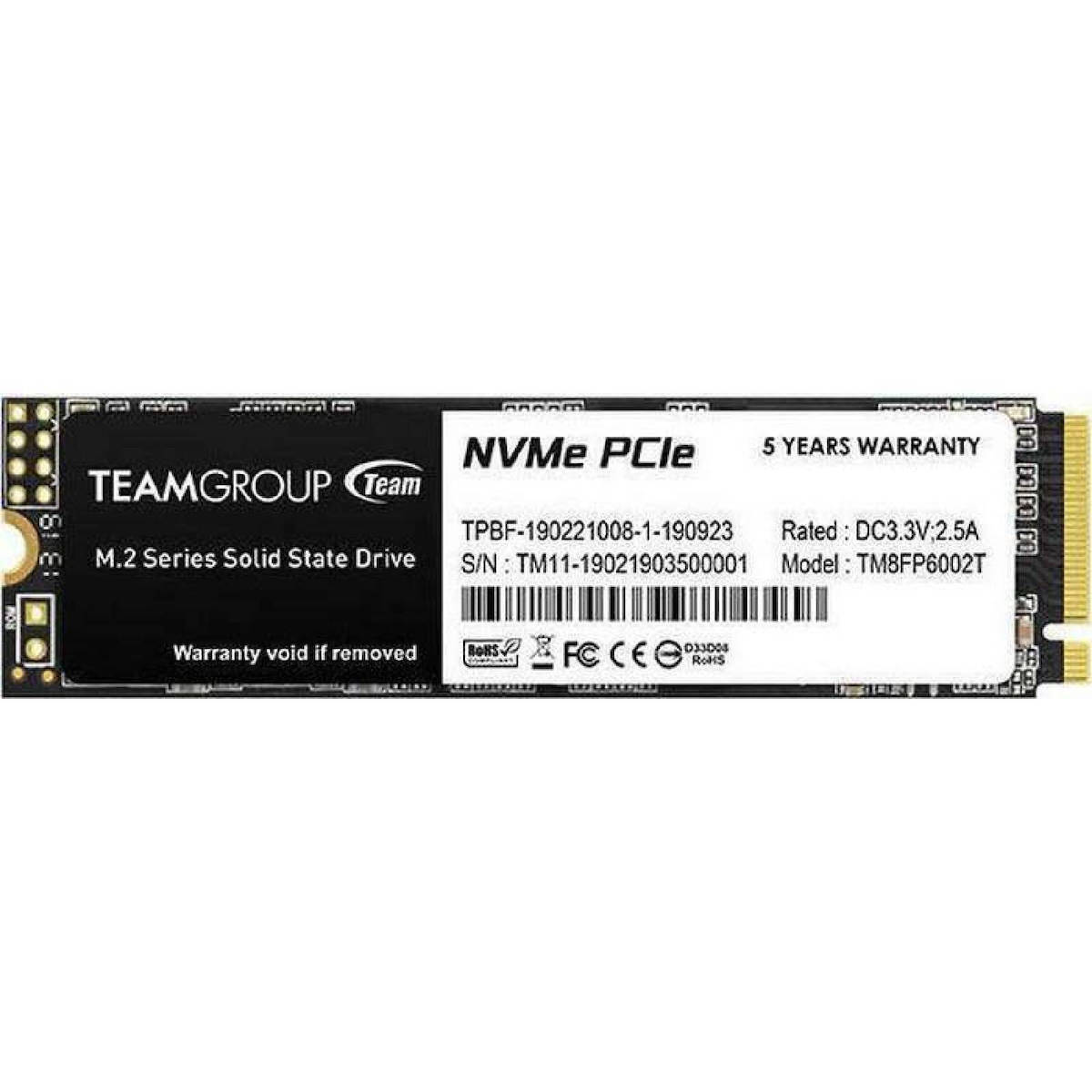 TeamGroup MP33 SSD 2TB M.2 NVMe PCI Express 3.0 Κωδικός TM8FP6002T0C101