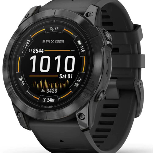 Garmin Epix Pro Stainless Steel 51mm Αδιάβροχο Smartwatch με Παλμογράφο Slate Grey with Black Band