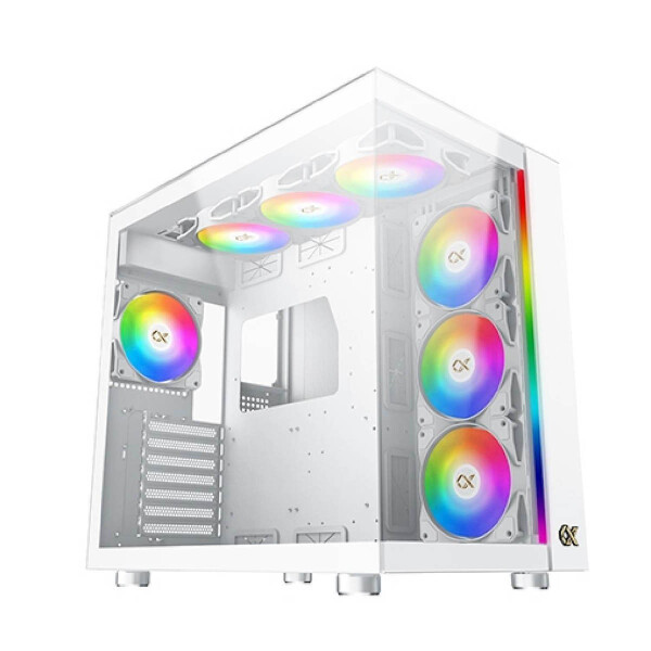 Xigmatek AQUA Ultra Arctic Gaming Full Tower Κουτί Υπολογιστή με Πλαϊνό Παράθυρο και RGB Φωτισμό Arctic