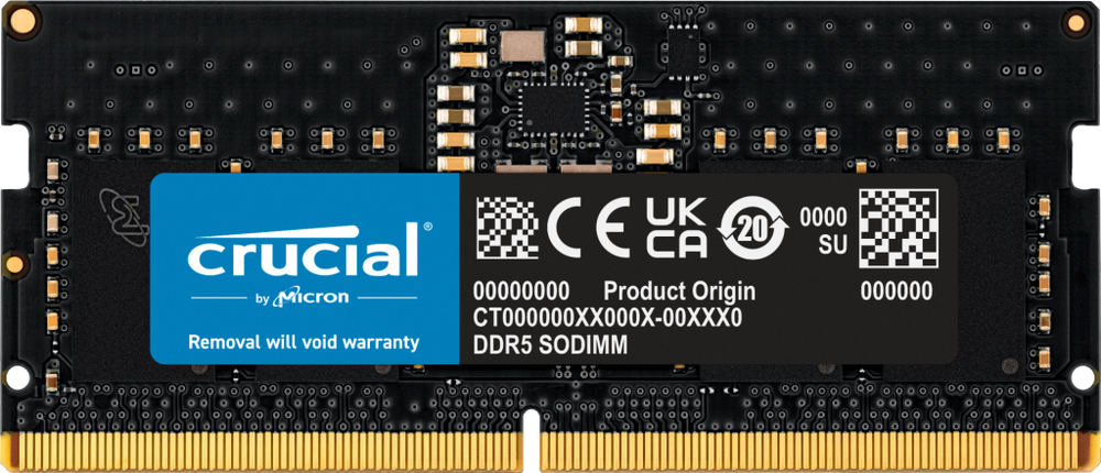 Crucial DDR5 με Module 1x8GB και Ταχύτητα 5600 για Laptop Κωδικός CT8G56C46S5