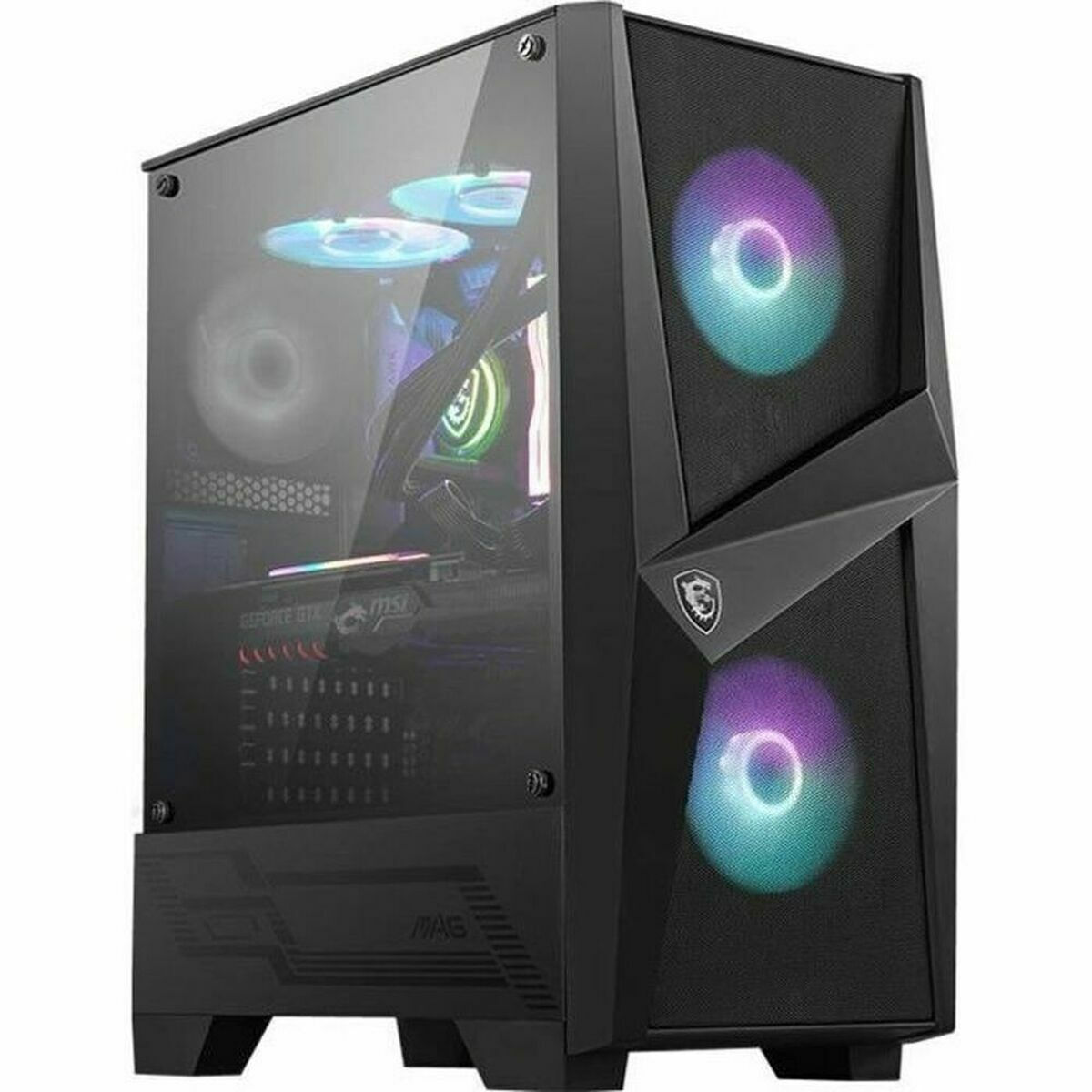 MSI MAG Forge 100R Gaming Midi Tower Κουτί Υπολογιστή με Πλαϊνό Παράθυρο και RGB Φωτισμό Μαύρο
