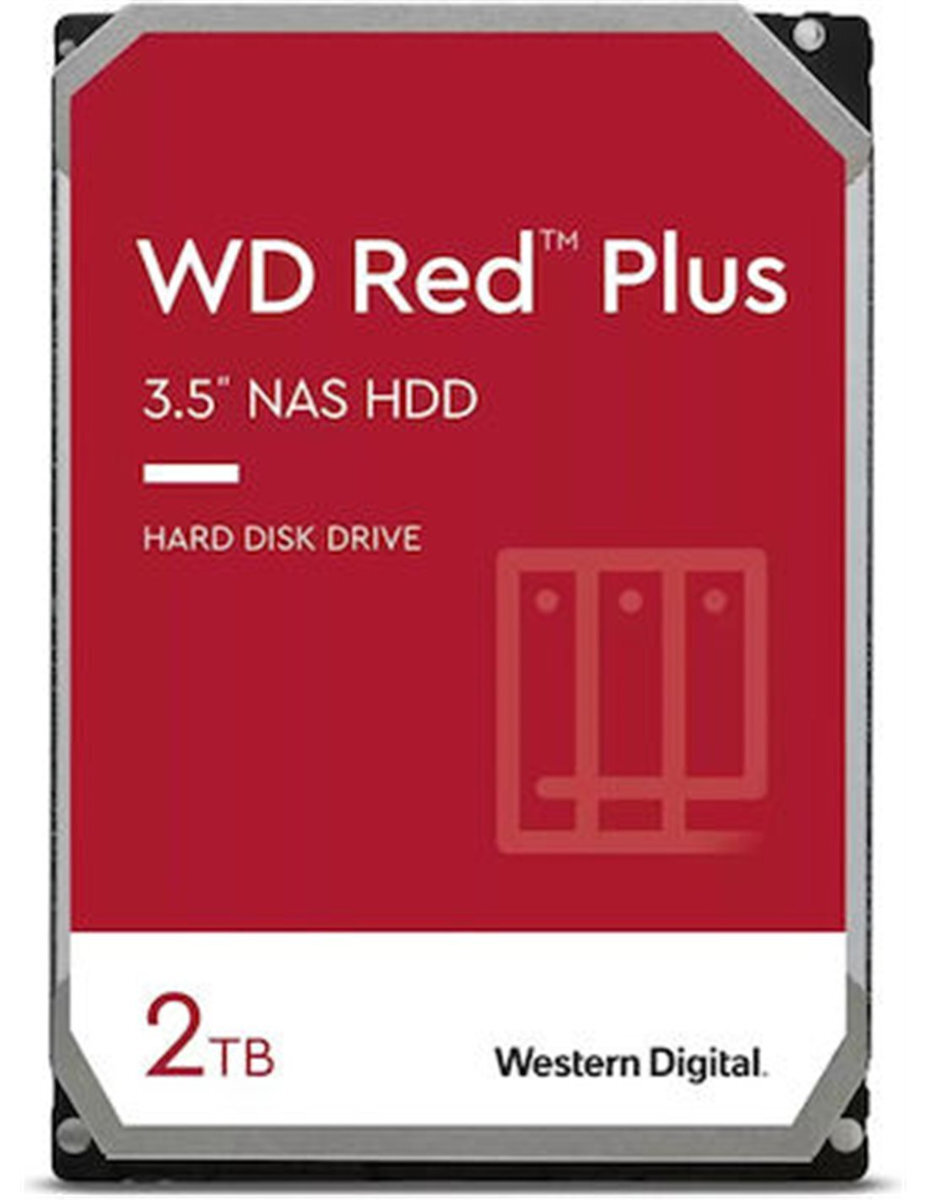 Western Digital Red Plus 2TB HDD Σκληρός Δίσκος 3.5 SATA III 5400rpm με 64MB Cache για NAS Κωδικός WD20EFPX