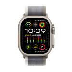Apple Watch Ultra 2 Titanium 49mm Αδιάβροχο με eSIM και Παλμογράφο Green/Grey Trail Loop S/M