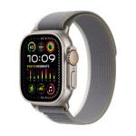 Apple Watch Ultra 2 Titanium 49mm Αδιάβροχο με eSIM και Παλμογράφο Green/Grey Trail Loop S/M