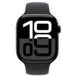 Apple Watch Series 10 Aluminium 46mm Αδιάβροχο με Παλμογράφο Jet Black με Black Sport Band M/L