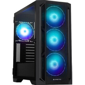 Chieftec Apex Lumo Gaming Midi Tower Κουτί Υπολογιστή με Πλαϊνό Παράθυρο και RGB Φωτισμό Μαύρο