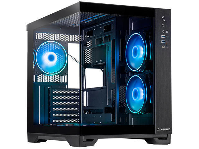 Chieftec Visio GM-30B-TG-OP Gaming Cube Κουτί Υπολογιστή με Πλαϊνό Παράθυρο Μαύρο