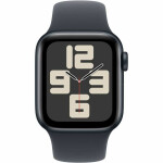 Apple Watch SE 2024 Aluminium 40mm Αδιάβροχο με Παλμογράφο Midnight με Midnight Sport Band M/L