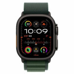 Apple Watch Ultra 2 2024 Titanium 49mm Αδιάβροχο με eSIM και Παλμογράφο Black με Green Alpine Loop - Small