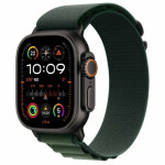 Apple Watch Ultra 2 2024 Titanium 49mm Αδιάβροχο με eSIM και Παλμογράφο Black με Green Alpine Loop - Small